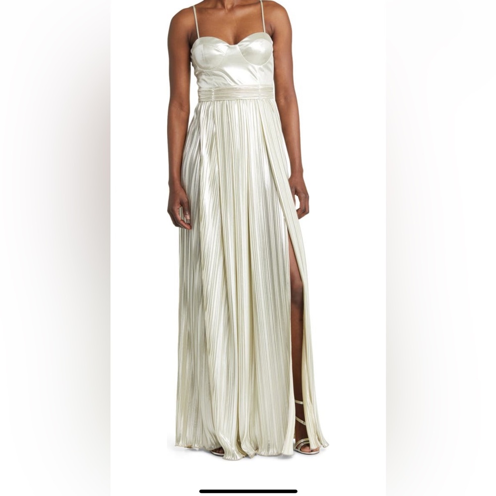 Lulus Shine for the Night metallic pleated gown
